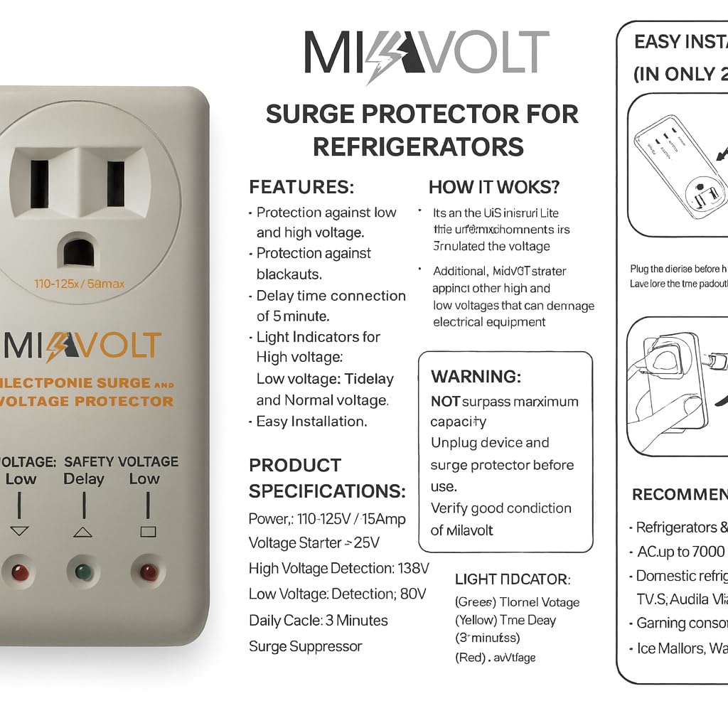 9-Pack Voltage Protector Brownout Surge Refrigerator 1800 Watts Appliance