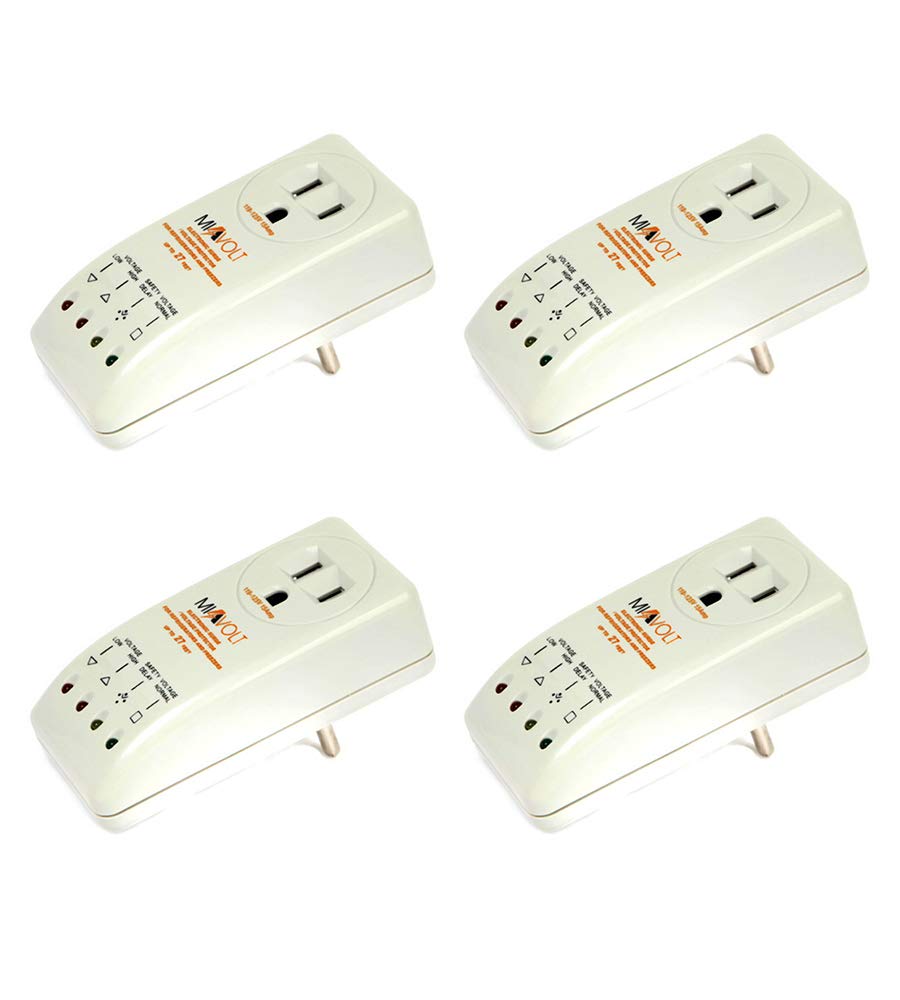 4-Pack 1800W Voltage Brownout Appliance Surge Protector 3-Years Warranty